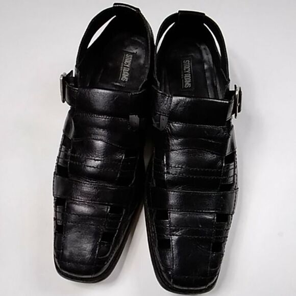Stylish Black Men\'s Sandals by Leather Stacy Adams Size 13M main image 6